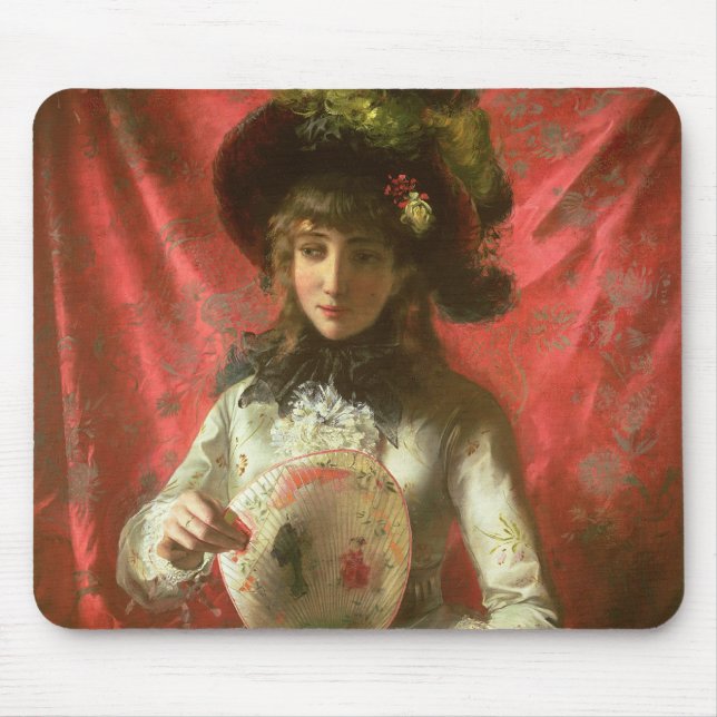 Mädchen mit einem Fan Mousepad (Vorne)