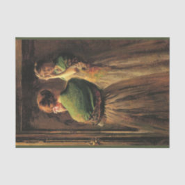 Mädchen mit einem grünen Schaf (von Joseph DeCamp) Seidenpapier