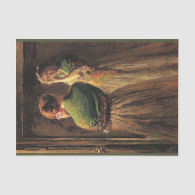 Mädchen mit einem grünen Schaf (von Joseph DeCamp) Seidenpapier (Vorderseite)