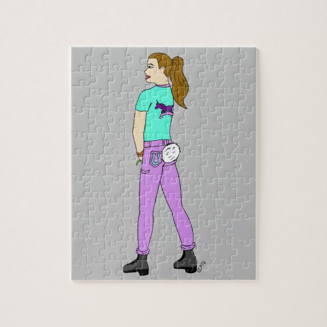 Mädchen mit einem Hasenschwanz   Puzzle (Vertikal)