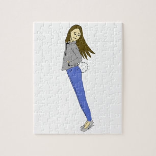 Mädchen mit einem Hasenschwanz Puzzle