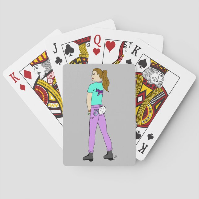 Mädchen mit einem Hasenschwanz   Spielkarten (Rückseite)