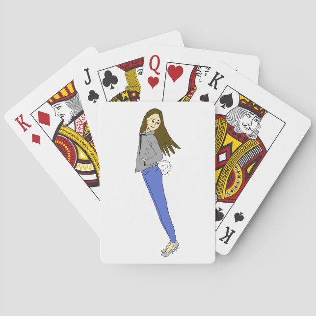 Mädchen mit einem Hasenschwanz Spielkarten (Rückseite)