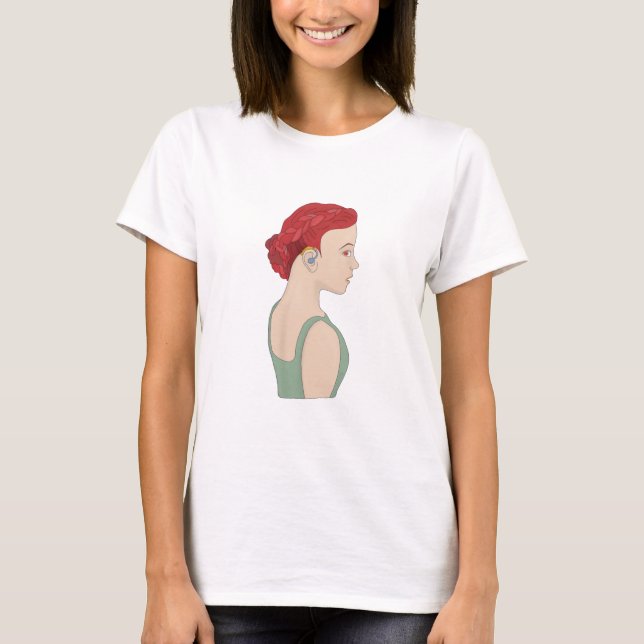 Mädchen mit einem Hörgerät T-Shirt (Vorderseite)