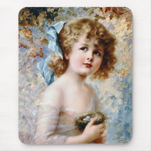 Mädchen mit einem Nest Mousepad (Vorne)