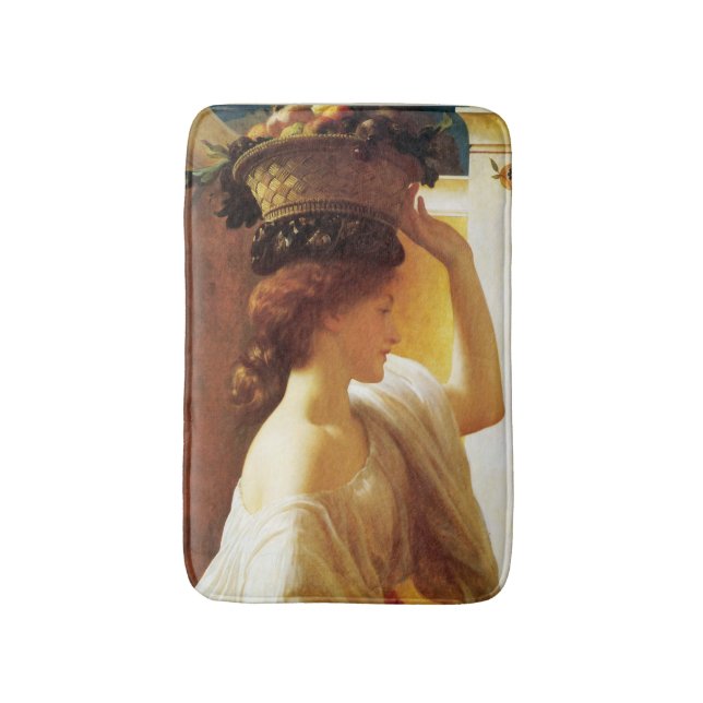 Mädchen mit einem Obstkorb (von Frederic Leighton) Badematte (Vorderseite Vertikal)