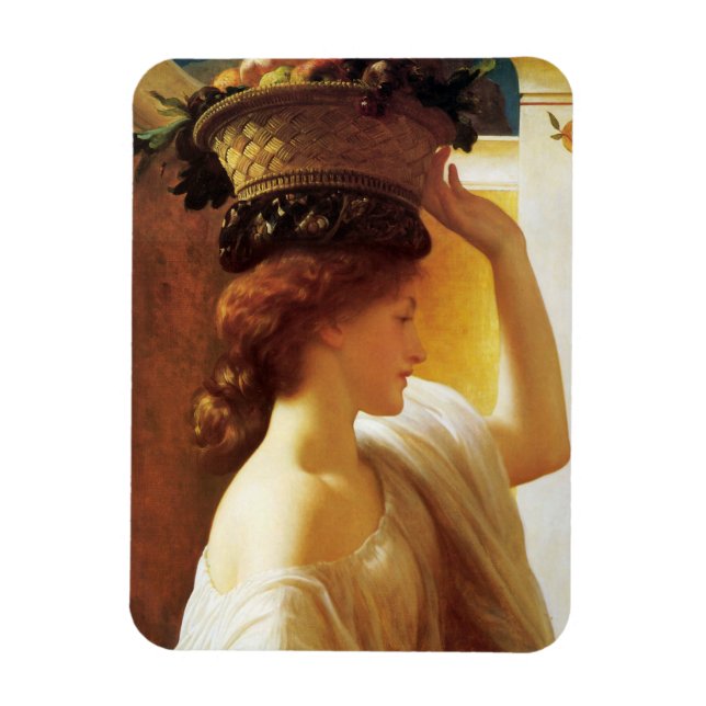 Mädchen mit einem Obstkorb (von Frederic Leighton) Magnet (Vertikal)