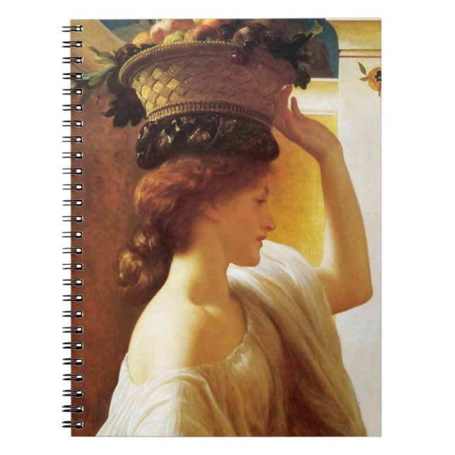 Mädchen mit einem Obstkorb (von Frederic Leighton) Notizblock (Vorderseite)