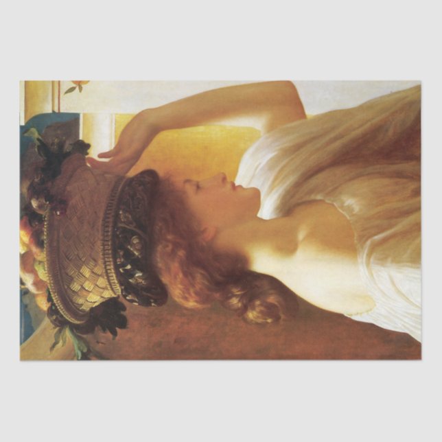 Mädchen mit einem Obstkorb (von Frederic Leighton) Seidenpapier (Vorderseite)