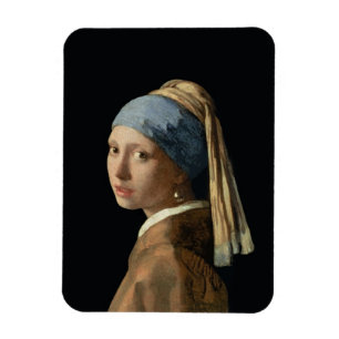 Mädchen mit einem Perlen-Ohrring, c.1665-6 (Öl auf Magnet