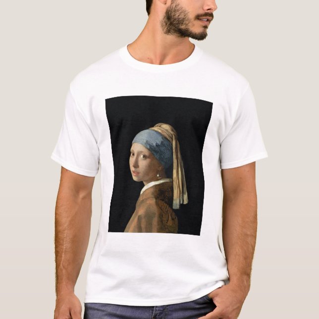 Mädchen mit einem Perlen-Ohrring, c.1665-6 (Öl auf T-Shirt (Vorderseite)