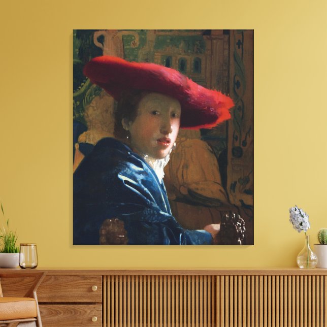 Mädchen mit einem Red Hat, berühmtes Bild Leinwanddruck (Insitu (Wohnzimmer))