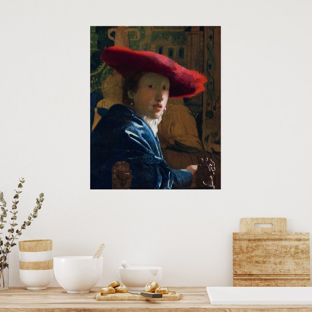 Mädchen mit einem Red Hat, berühmtes Bild Poster (Küche)