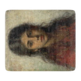 Mädchen mit einem roten Schaf (von Alexei Harlamof Schneidebrett