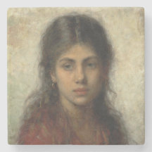 Mädchen mit einem roten Schaf (von Alexei Harlamof