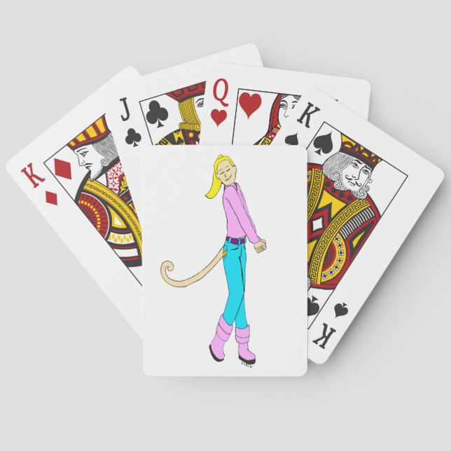 Mädchen mit einem Schwanz Spielkarten (Rückseite)