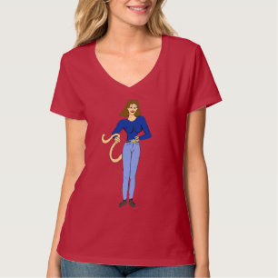 Mädchen mit einem Schwanz T-Shirt