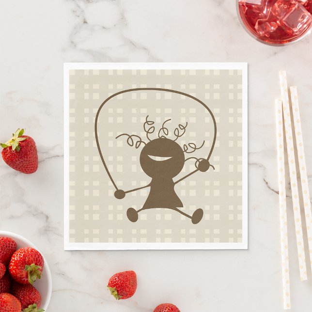 Mädchen mit einem Sprungzettel Napkins Serviette (Von Creator hochgeladen)
