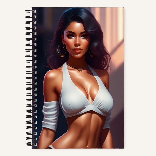 Mädchen mit einem verführerischen Look Notebook Notizbuch (Vorderseite)