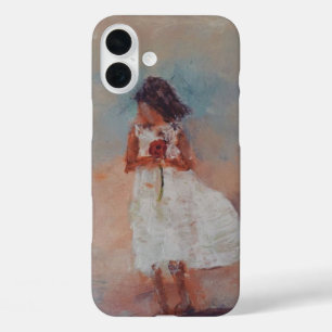 Mädchen mit einer Rose iPhone 16 Plus Hülle