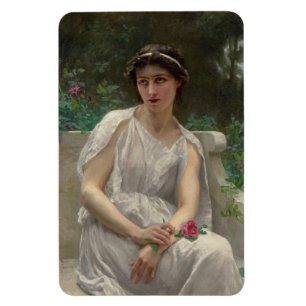 Mädchen mit einer roten Rose (von Guillaume Seigna Magnet