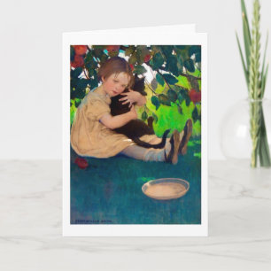 Mädchen mit einer Schwarzen Katze, Jessie Willcox Karte