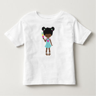 Mädchen mit Eiscreme, Afroamerikanerin, Kleid Kleinkind T-shirt