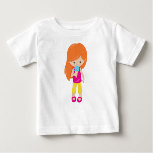 Mädchen mit Eiscreme, orangefarbenes Haar, Niedlic Baby T-shirt