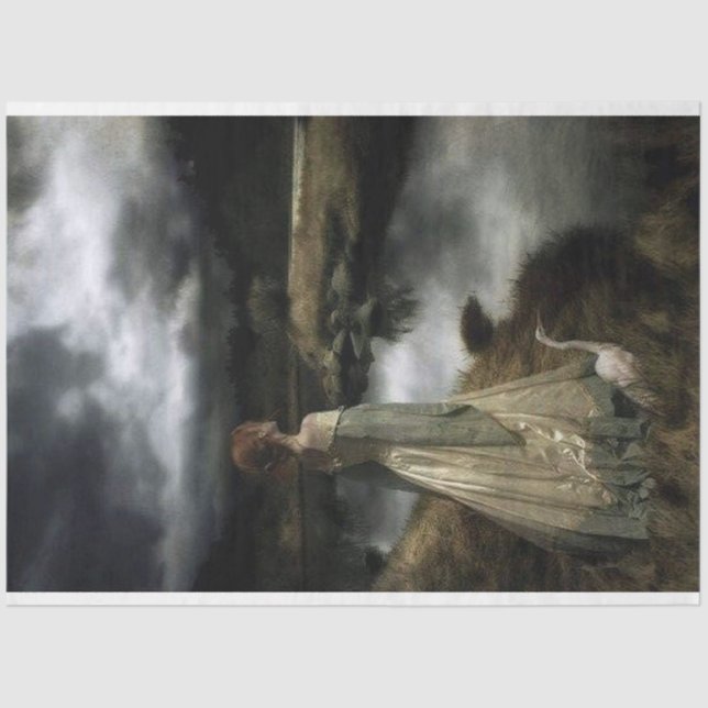 Mädchen mit entcoupterem Gänsegewebe Seidenpapier (Vorderseite)