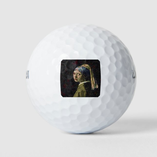 Mädchen mit Erdbeere erwecken Kunstlöffel Golfball (Vorderseite)