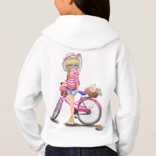 Mädchen mit Fahrrad-Hoodie Hoodie