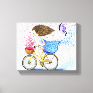 Mädchen mit Fahrrad Leinwanddruck