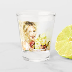 Mädchen mit Früchten Schnapsglas