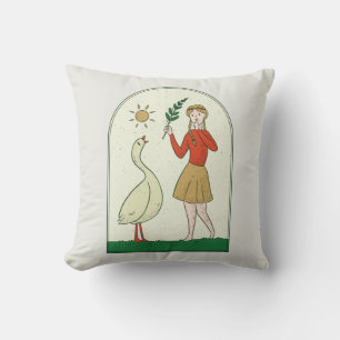 Mädchen mit Gänse Kissen