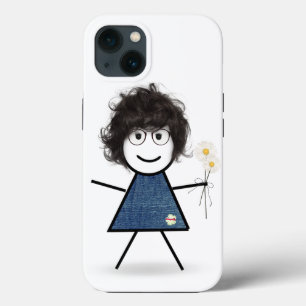 Mädchen mit Gänseblümchen als Strichzeichnung Case-Mate iPhone Hülle