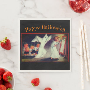 Mädchen mit Geist - individuelle Halloween-Party-S Serviette