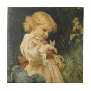 Mädchen mit gelbem Schmetterling (von Frederick Mo Fliese