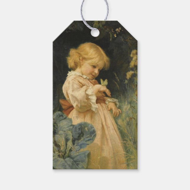 Mädchen mit gelbem Schmetterling (von Frederick Mo Geschenkanhänger (Vorderseite)