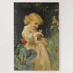 Mädchen mit gelbem Schmetterling (von Frederick Mo Puzzle