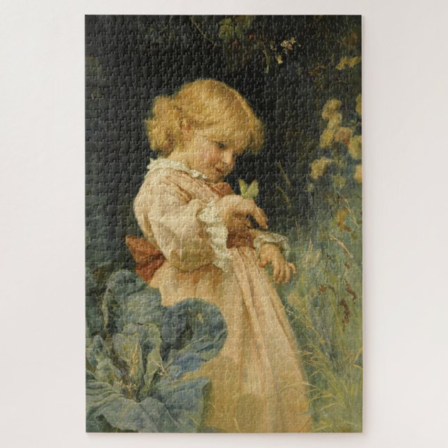Mädchen mit gelbem Schmetterling (von Frederick Mo Puzzle (Vertikal)