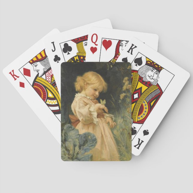 Mädchen mit gelbem Schmetterling (von Frederick Mo Spielkarten (Rückseite)