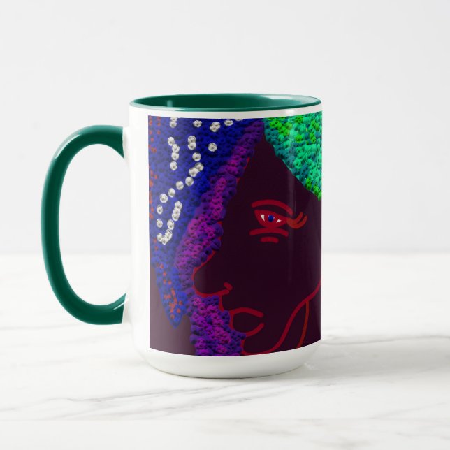 Mädchen mit gepolstertem Haar Tasse (Links)