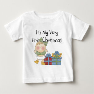Mädchen mit Geschenken 1. Weihnachtsgeschenke Baby T-shirt