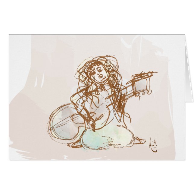 Mädchen mit Gitarre (Vorderseite (Horizontal))