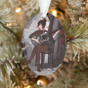 Mädchen mit Gitarre Ornament