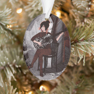 Mädchen mit Gitarre Ornament