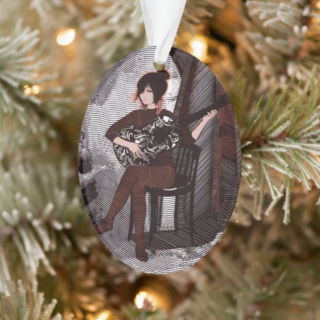 Mädchen mit Gitarre  Ornament (Baum)