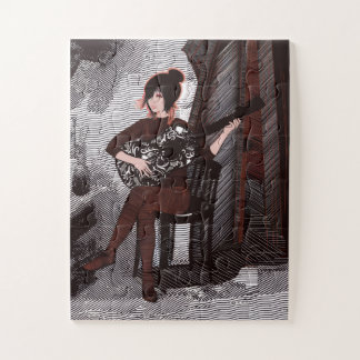 Mädchen mit Gitarre Puzzle