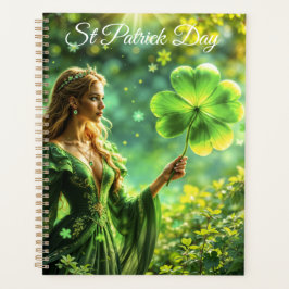 Mädchen mit goldenem Haar St Patrick Tag Irish Mag Planer