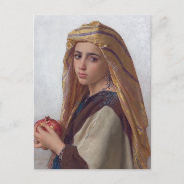 Mädchen mit Granatapfel von Bouguereau Postkarte (Vorderseite)